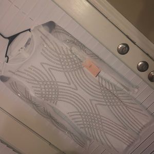 White & gold mini dress